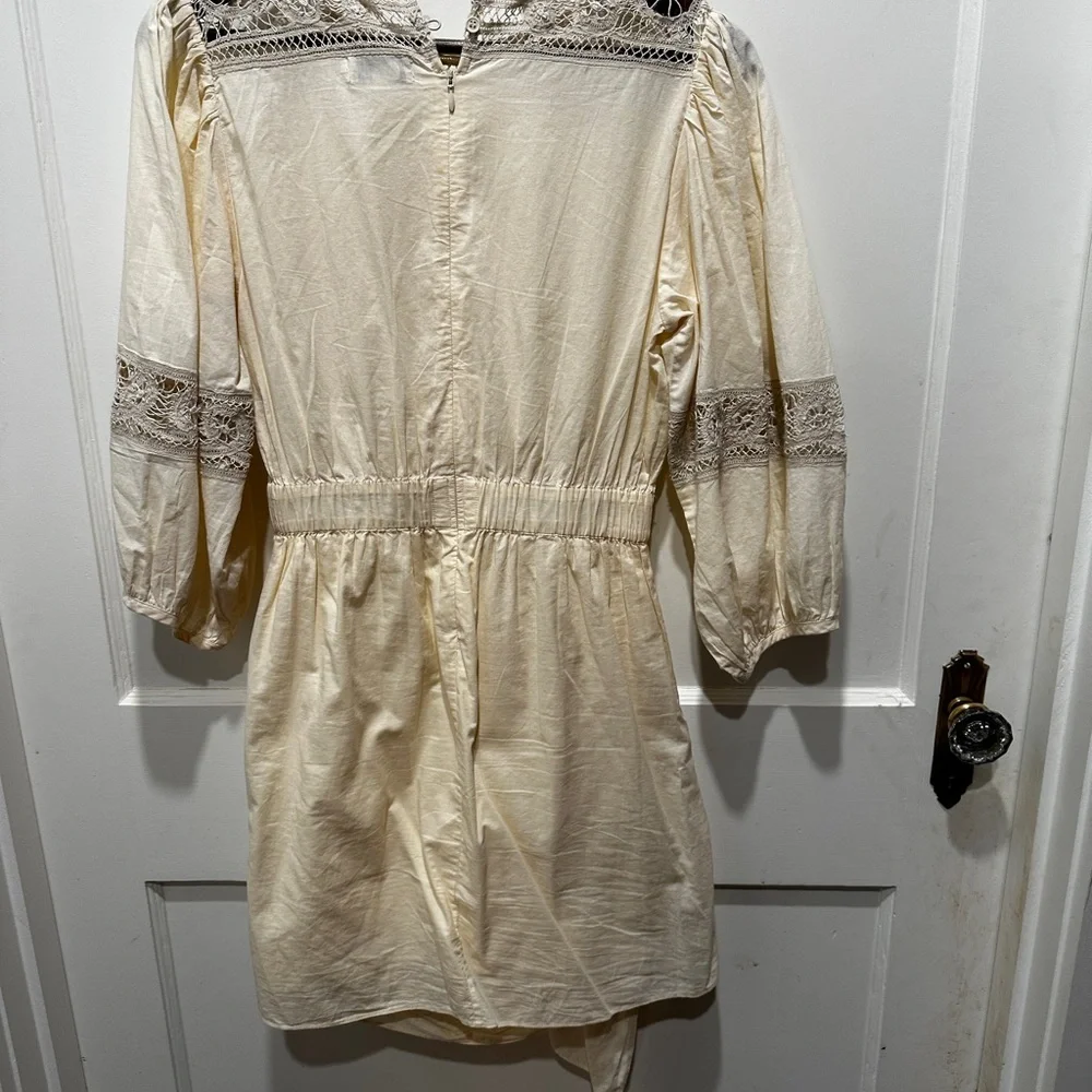 RHODE Pia Cream Cotton Lace Dress 6 | Romantic Boho Puff Sleeve - Picture 6 of 7